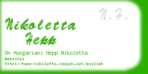 nikoletta hepp business card